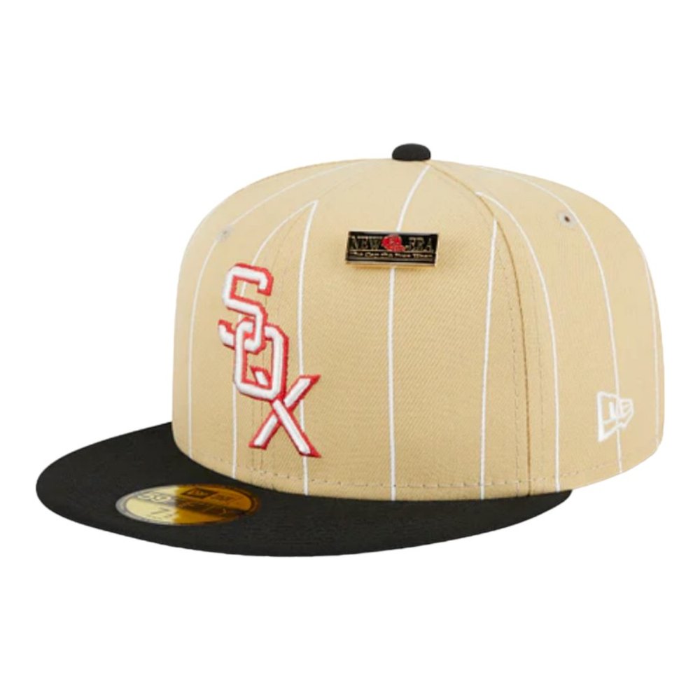 New Era Chicago White Sox Retro Pinstripe 59FIFTY Fitted Hat With Pin - Picture 3 of 7